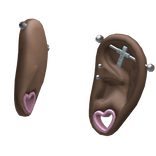 Paw Print Heart Gauged Ears / Set 5