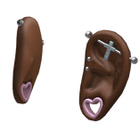 Paw Print Heart Gauged Ears / Set 6