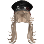 (PBR) Goth Captain Hat w/ Pigtails - Blonde