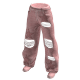 Peach Distressed Baggy Stars Jeans