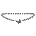 Pearl Butterfly Diamond Necklace in Silver