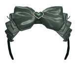 Pearl Heart Coquette Headbow Bow Ribbon Green