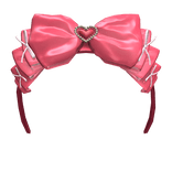 Pearl Heart Coquette Headbow Bow Ribbon Valentine