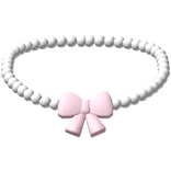 ♡ pearl ribbon bow necklace