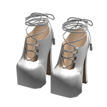 Peony Doll Platform High Heels (White)