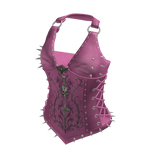 Spiked Ring Strap Corset Top (Pink)