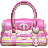 Pink 2000s Designer Captain Bag Green Stripes 
