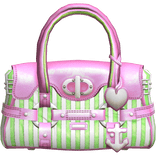 Pink 2000s Designer Captain Bag Green Stripes