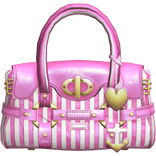Pink 2000s Designer Captain Bag Stripes Gold