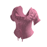 Floral Puff Sleeve Top with Ties (Pink)