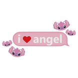 I Love Angel Stitch Text Alien