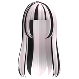 ♡꒰ pink and black hime cut long doll hair