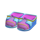 Pink and blue harajuku sneakers