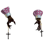 Pink and gold gothic armoured demonic hands 