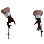 Pink and gold gothic armoured demonic hands 