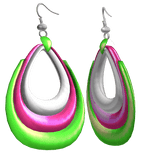 Pink & Green 2000s Harajuku Ear Hoops Y2K