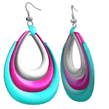 Pink & Teal 2000s Harajuku Ear Hoops Y2K