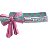 Pink & Teal Polkadot Gyaru Bow Belt 2000s Silver