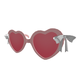 Pink and White Cute Coquett Heart Sunglasses