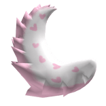 Pink & White Dog Tail w/ Hearts