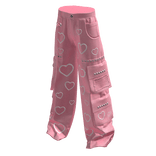 pink & white hearts y2k cargo pants