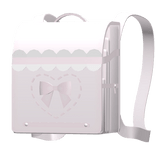 ♡꒰ pink and white stiched ruffled bow randoseru