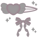 ♡ pink angel heart bow hairclip