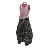 Pink Baggy Camo Streetwear Outfit / 01