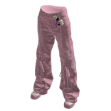 Pink Baggy Cargo Pants with Keychain 🫐