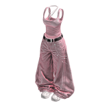 Pink Baggy Vintage Streetwear Girl Outfit / 04