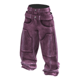 Pink Baggy Washed Grunge Double Waist Jeans