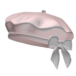 Pink Beret With White Bow