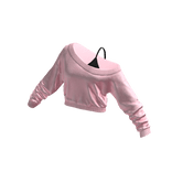 Pink Black Cropped Off Shoulder Shirt