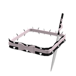 ♡ : pink + black frilly knife thigh garter belt 