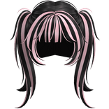 pink black jirai kei pastel goth messy pigtails