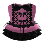 pink black scene goth emo lace ruffled dress bow 