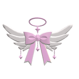 Pink Bow Angel Wings Accessory