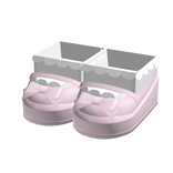  ꒰♡꒱ : pink bow platform doll ruffled mary janes