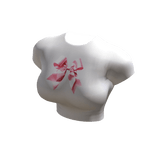 Pink Bow White Baby Tee Shirt