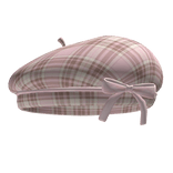 ♡ Pink Brown Beret with pink bow coquett ♡