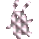 ♡ : pink bunny emo studded hair clip