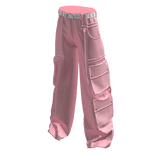 Pink Cargo Pants w/ White Y2K Belt