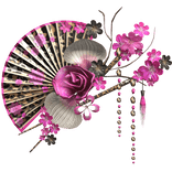 Pink Cheetah Gyaru Leopard Floral Traditional Fan