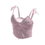 Pink Chic bow lace crop cami