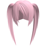 pink choppy messy scene emo high long pigtails