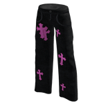 Pink Chrome Hearts Cross Jeans