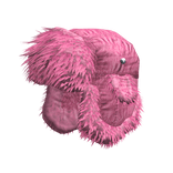 pink chunky fluffy fur ushanka