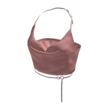 Pink Cowl Neck Mirror Party Crop Top