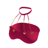 Pink Crop Top W/Neck Chain