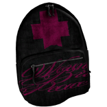Pink Cross Denim Backpack